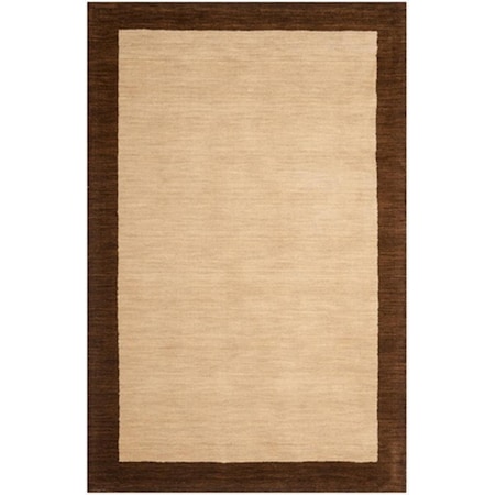 Safavieh 4 ft. x 6 ft. Small Rectangle- Shag Himalaya Beige And Dark Brown Hand Loomed Rug HIM585A-4